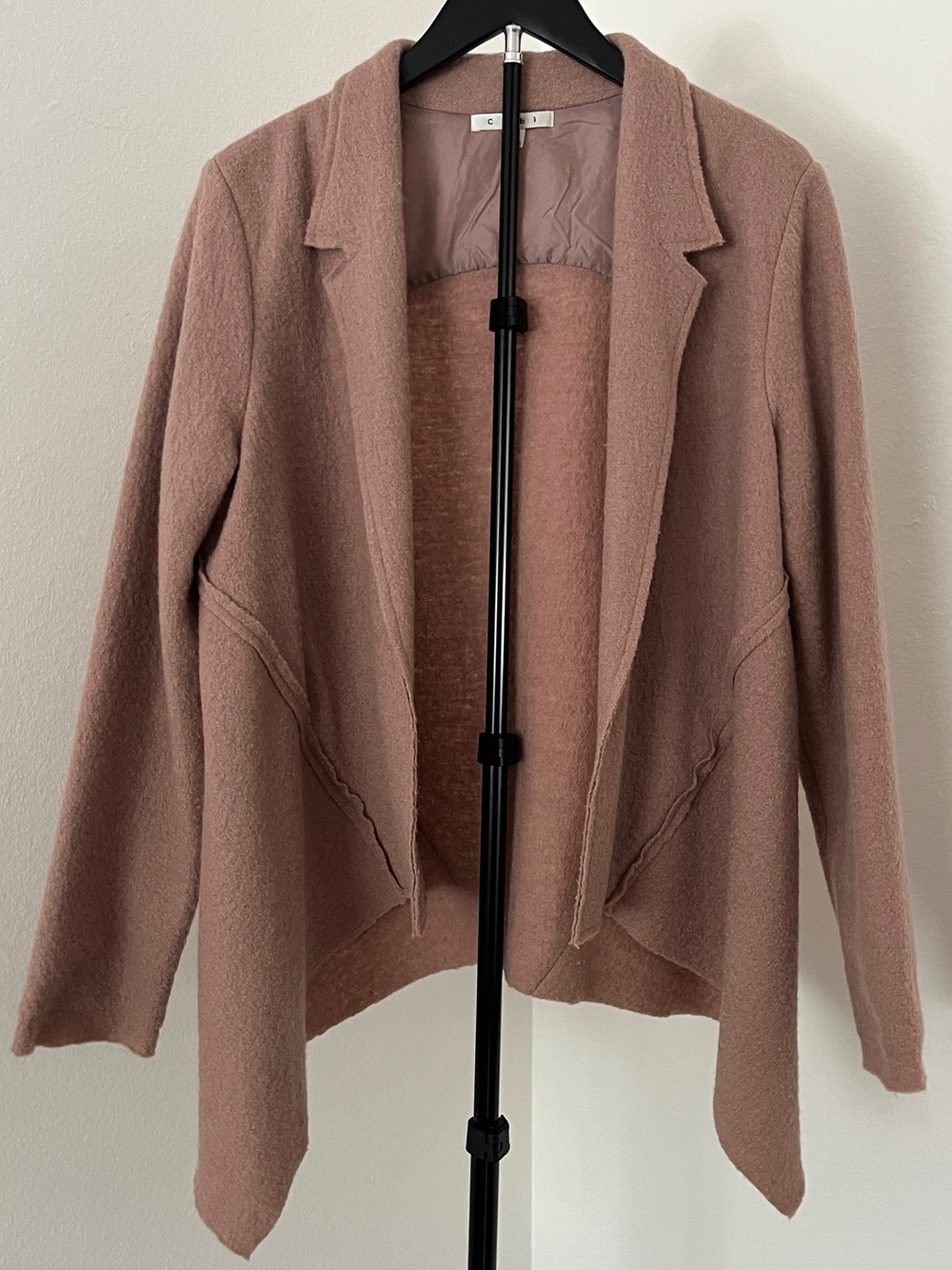 Cabi 100% Wool Open Front Coat/Jacket | Large | Mauve-Dusty Rose